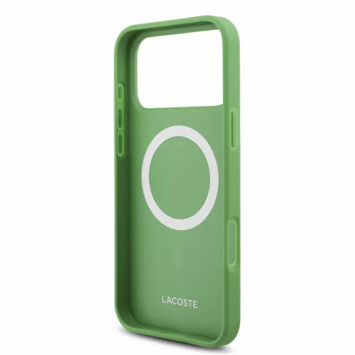 Lacoste PVC Iconic Petit Pique Metal Logo MagSafe tok, Apple iPhone 18 Pro Max - Estragon