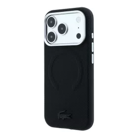   Lacoste PVC Petit Pique Semi Wrap Embossed MagSafe tok, Apple iPhone 18 Pro - fekete