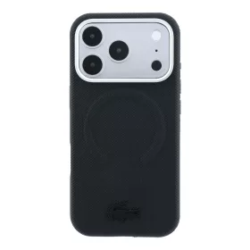   Lacoste PVC Petit Pique Semi Wrap Embossed MagSafe tok, Apple iPhone 18 Pro - fekete