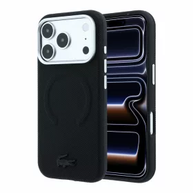   Lacoste PVC Petit Pique Semi Wrap Embossed MagSafe tok, Apple iPhone 18 Pro Max - Black