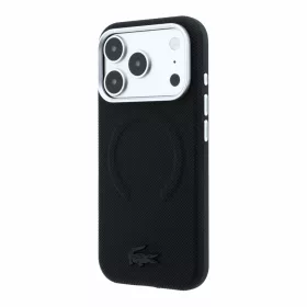   Lacoste PVC Petit Pique Semi Wrap Embossed MagSafe tok, Apple iPhone 18 Pro Max - Black