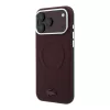 Lacoste PVC Petit Pique Semi Wrap Embossed MagSafe tok, Apple iPhone 18 Pro Max - Burgundy