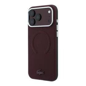   Lacoste PVC Petit Pique Semi Wrap Embossed MagSafe tok, Apple iPhone 18 Pro Max - Burgundy