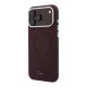 Lacoste PVC Petit Pique Semi Wrap Embossed MagSafe tok, Apple iPhone 18 Pro Max - Burgundy