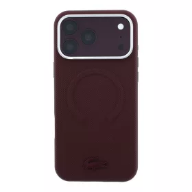   Lacoste PVC Petit Pique Semi Wrap Embossed MagSafe tok, Apple iPhone 18 Pro Max - Burgundy