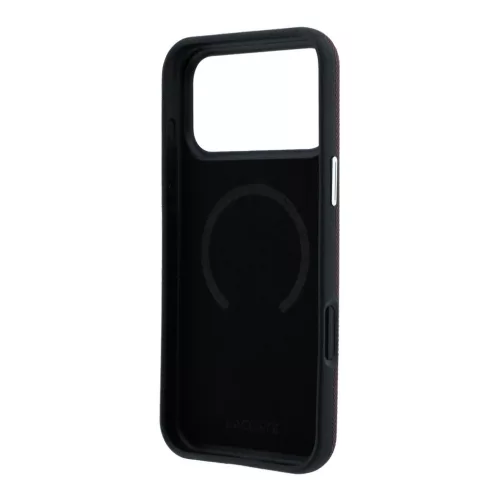 Lacoste PVC Petit Pique Semi Wrap Embossed MagSafe tok, Apple iPhone 18 Pro Max - Burgundy