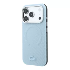   Lacoste PVC Petit Pique Semi Wrap Embossed MagSafe tok, Apple iPhone 18 Pro - kék