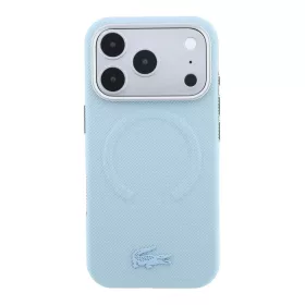   Lacoste PVC Petit Pique Semi Wrap Embossed MagSafe tok, Apple iPhone 18 Pro - kék