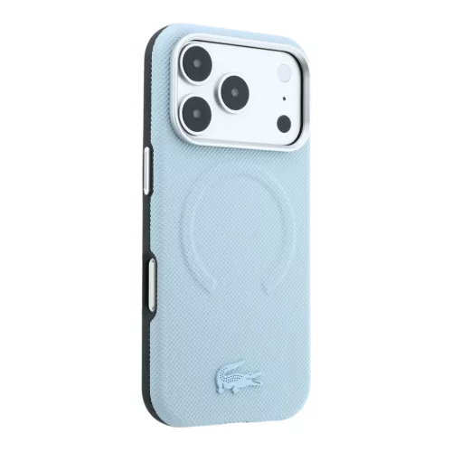 Lacoste PVC Petit Pique Semi Wrap Embossed MagSafe tok, Apple iPhone 18 Pro - kék