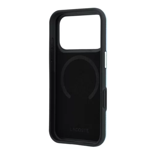 Lacoste PVC Petit Pique Semi Wrap Embossed MagSafe tok, Apple iPhone 18 Pro - kék