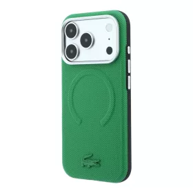   Lacoste PVC Petit Pique Semi Wrap Embossed MagSafe tok, Apple iPhone 18 Pro - Estragon