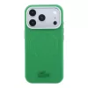 Lacoste PVC Petit Pique Semi Wrap Embossed MagSafe tok, Apple iPhone 18 Pro - Estragon