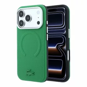   Lacoste PVC Petit Pique Semi Wrap Embossed MagSafe tok, Apple iPhone 18 Pro Max - Estragon