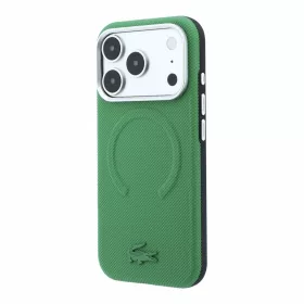   Lacoste PVC Petit Pique Semi Wrap Embossed MagSafe tok, Apple iPhone 18 Pro Max - Estragon