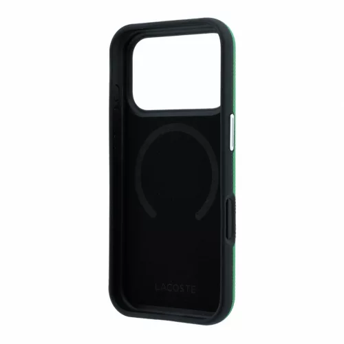 Lacoste PVC Petit Pique Semi Wrap Embossed MagSafe tok, Apple iPhone 18 Pro Max - Estragon