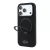 Lacoste PVC Petit Pique Semi Wrap Ring Stand MagSafe tok, Apple iPhone 18 Pro - fekete