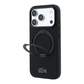   Lacoste PVC Petit Pique Semi Wrap Ring Stand MagSafe tok, Apple iPhone 18 Pro - fekete