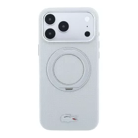  Lacoste PVC Petit Pique Semi Wrap Ring Stand MagSafe tok, Apple iPhone 18 Pro - szürke