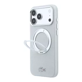   Lacoste PVC Petit Pique Semi Wrap Ring Stand MagSafe tok, Apple iPhone 18 Pro Max - szürke