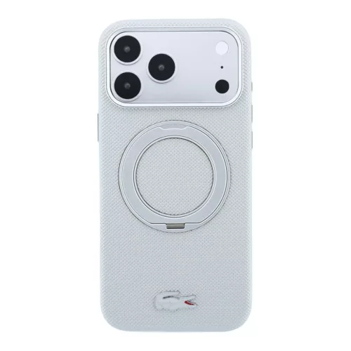 Lacoste PVC Petit Pique Semi Wrap Ring Stand MagSafe tok, Apple iPhone 18 Pro Max - szürke