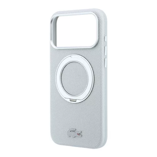 Lacoste PVC Petit Pique Semi Wrap Ring Stand MagSafe tok, Apple iPhone 18 Pro Max - szürke