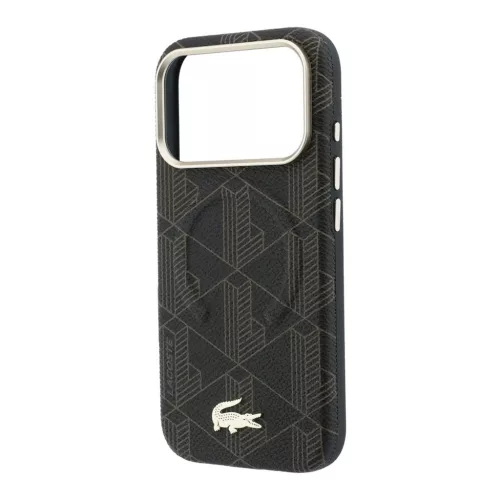 Lacoste PVC Semi Wrap Blend Embossed MagSafe tok, Apple iPhone 18 Pro - barna