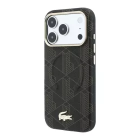   Lacoste PVC Semi Wrap Blend Embossed MagSafe tok, Apple iPhone 18 Pro Max - barna
