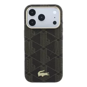   Lacoste PVC Semi Wrap Blend Embossed MagSafe tok, Apple iPhone 18 Pro Max - barna