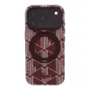Lacoste PVC Semi Wrap Blend Ring Stand MagSafe tok, Apple iPhone 18 Pro - Burgundy