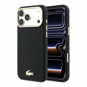   Lacoste PU Leather Champs Elysees Gold Logo MagSafe tok, Apple iPhone 18 Pro - Black