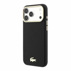   Lacoste PU Leather Champs Elysees Gold Logo MagSafe tok, Apple iPhone 18 Pro Max - Black