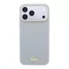 Lacoste Pu Leather Champs Elysees Gold Logo MagSafe tok, Apple iPhone 18 Pro - szürke