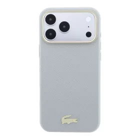   Lacoste Pu Leather Champs Elysees Gold Logo MagSafe tok, Apple iPhone 18 Pro Max - szürke