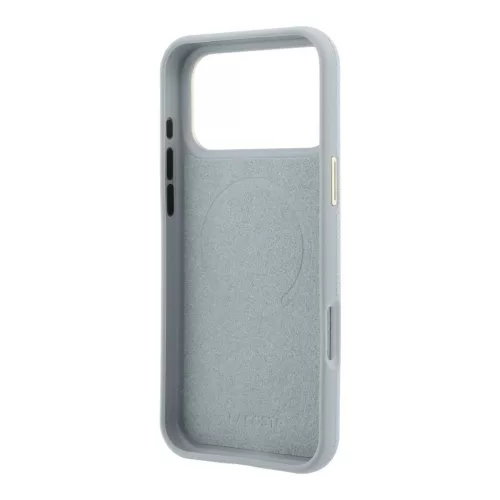 Lacoste Pu Leather Champs Elysees Gold Logo MagSafe tok, Apple iPhone 18 Pro Max - szürke