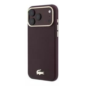   Lacoste Pu Leather Champs Elysees Gold Logo MagSafe tok, Apple iPhone 18 Pro Max - Burgundy