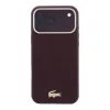 Lacoste Pu Leather Champs Elysees Gold Logo MagSafe tok, Apple iPhone 18 Pro Max - Burgundy