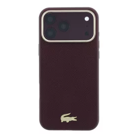   Lacoste Pu Leather Champs Elysees Gold Logo MagSafe tok, Apple iPhone 18 Pro Max - Burgundy