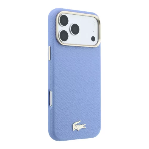 Lacoste Pu Leather Champs Elysees Gold Logo MagSafe tok, Apple iPhone 18 Pro - kék