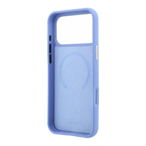 Lacoste Pu Leather Champs Elysees Gold Logo MagSafe tok, Apple iPhone 18 Pro Max - kék
