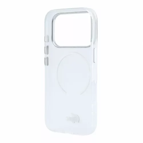 Lacoste IML Frosted Petit Pique Metal Logo MagSafe tok, Apple iPhone 18 Pro - Transparent