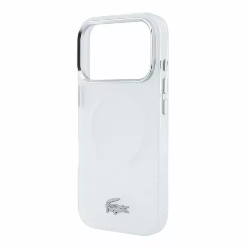 Lacoste IML Frosted Petit Pique Metal Logo MagSafe tok, Apple iPhone 18 Pro Max - Transparent