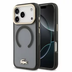   Lacoste IML Shockproof Petit Pique Gold Logo MagSafe tok, Apple iPhone 18 Pro - fekete