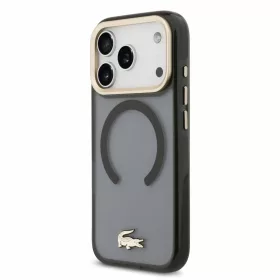   Lacoste IML Shockproof Petit Pique Gold Logo MagSafe tok, Apple iPhone 18 Pro - fekete