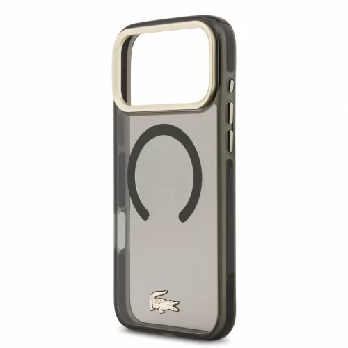 Lacoste IML Shockproof Petit Pique Gold Logo MagSafe tok, Apple iPhone 18 Pro Max - fekete