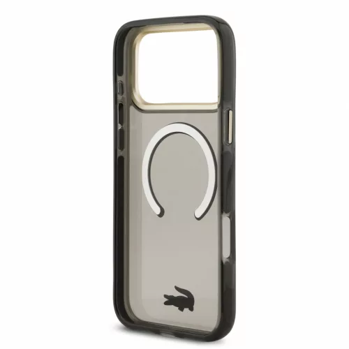 Lacoste IML Shockproof Petit Pique Gold Logo MagSafe tok, Apple iPhone 18 Pro Max - fekete