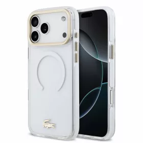   Lacoste IML Shockproof Petit Pique Gold Logo MagSafe tok, Apple iPhone 18 Pro Max - Transparent
