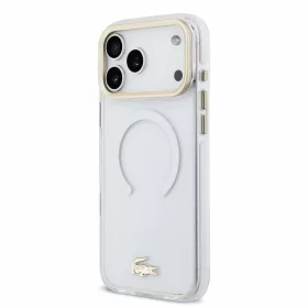   Lacoste IML Shockproof Petit Pique Gold Logo MagSafe tok, Apple iPhone 18 Pro Max - Transparent