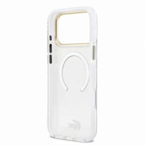 Lacoste IML Shockproof Petit Pique Gold Logo MagSafe tok, Apple iPhone 18 Pro Max - Transparent