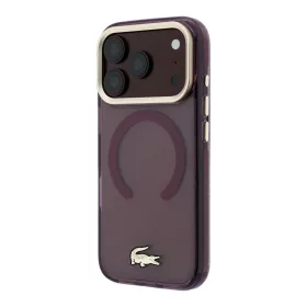   Lacoste Pc/TPU Frosted Finish Gold Logo MagSafe tok, Apple iPhone 18 Pro - Burgundy