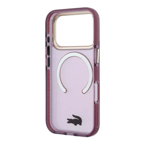 Lacoste Pc/TPU Frosted Finish Gold Logo MagSafe tok, Apple iPhone 18 Pro - Burgundy